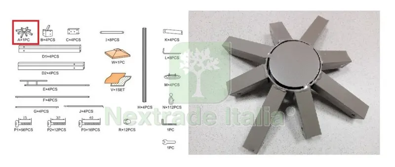 Gazebo in Alluminio Sahara 4X4(CROCIERA Ax1PC) — Gazebo e strutture giardino — rif. FERX.602197 Gazebo in Alluminio Sahara 4X4(CROCIERA Ax1PC) — Gazebo e strutture giardino — rif. FERX.602197