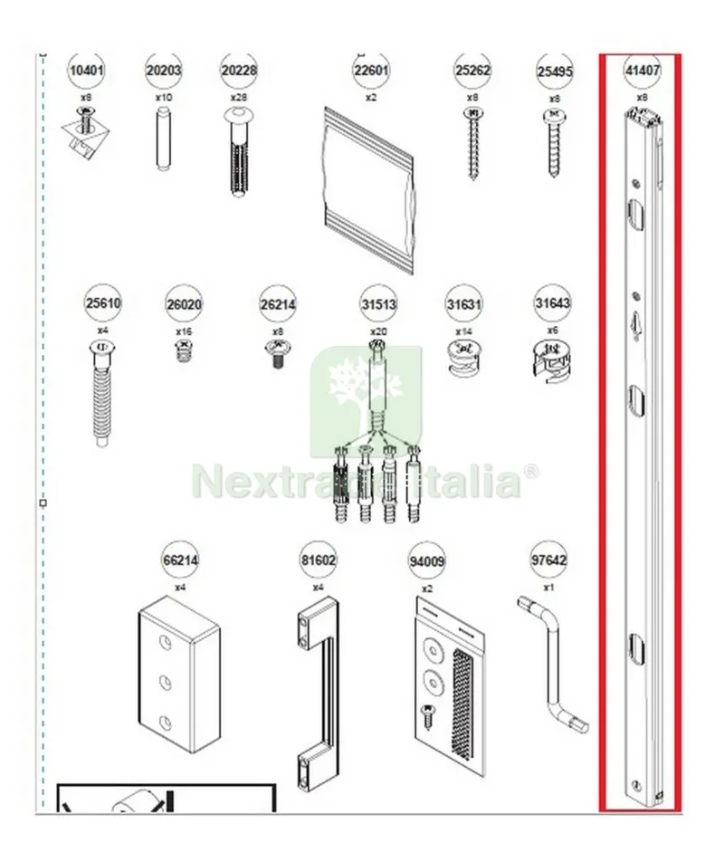 Kit Cassettiera 4CASSETTI (guida PZ2) — Arredo — rif. FERX.602270 Kit Cassettiera 4CASSETTI (guida PZ2) — Arredo — rif. FERX.602270