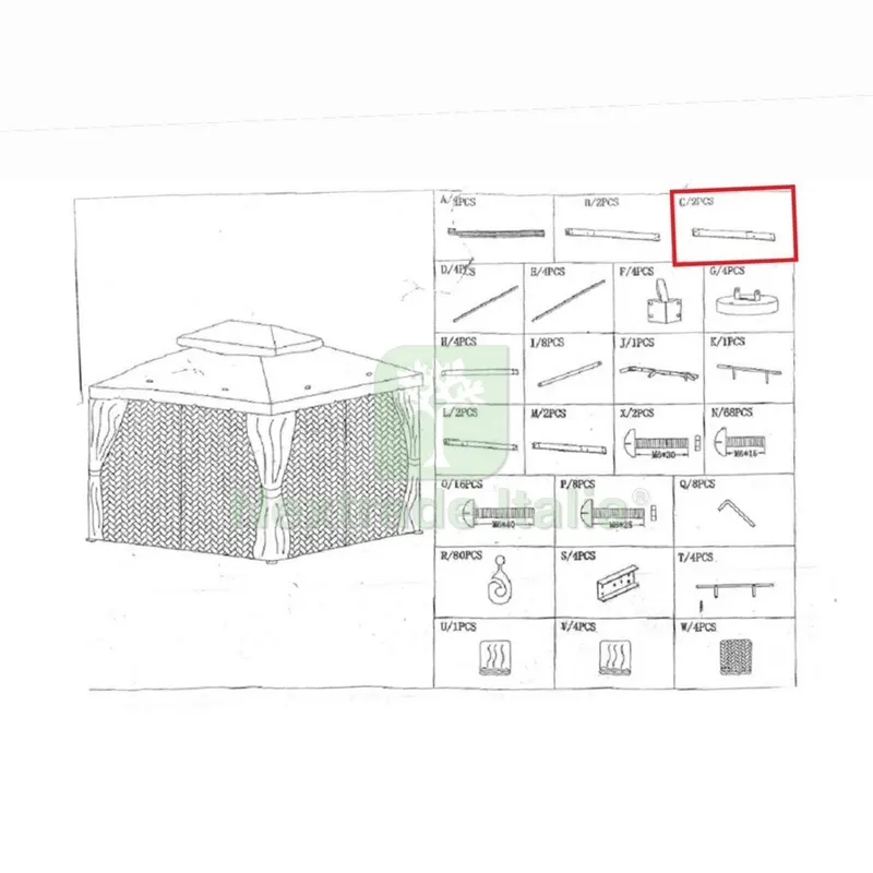 GAZEBOADVENTURE-(ASTA CX2) — Gazebo e strutture giardino — rif. FERX.602461