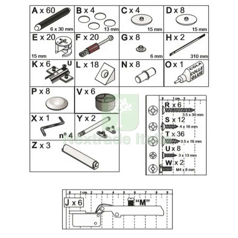 Accessori Montaggio per Kit Credenza 3ANTE+1CASSETTO — Arredo — rif. FERX.602714 Accessori Montaggio per Kit Credenza 3ANTE+1CASSETTO — Arredo — rif. FERX.602714