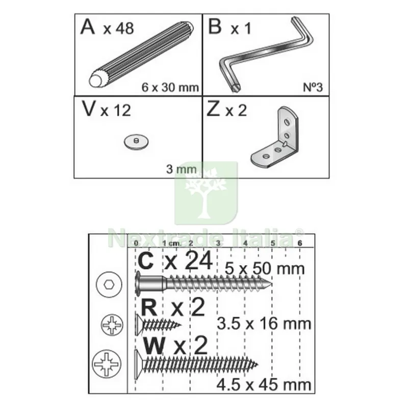 Accessori Montaggio x Kit Libreria ZIG-ZAG — Arredo — rif. FERX.602716 Accessori Montaggio x Kit Libreria ZIG-ZAG — Arredo — rif. FERX.602716