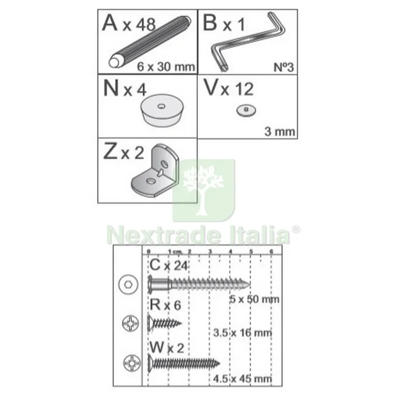 Accessori Montaggio x Kit Libreriaathena — Arredo — rif. FERX.602732
