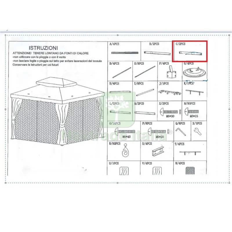 Trave(c) per Gazebo Adventure Magnum — Gazebo e strutture giardino — rif. FERX.602757 Trave(c) per Gazebo Adventure Magnum — Gazebo e strutture giardino — rif. FERX.602757