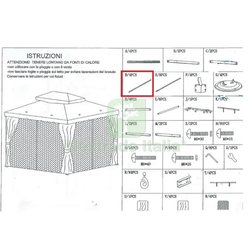 Asta (D) x Gazebo Adventure Magnum — Gazebo e strutture giardino — rif. FERX.602758 Asta (D) x Gazebo Adventure Magnum — Gazebo e strutture giardino — rif. FERX.602758