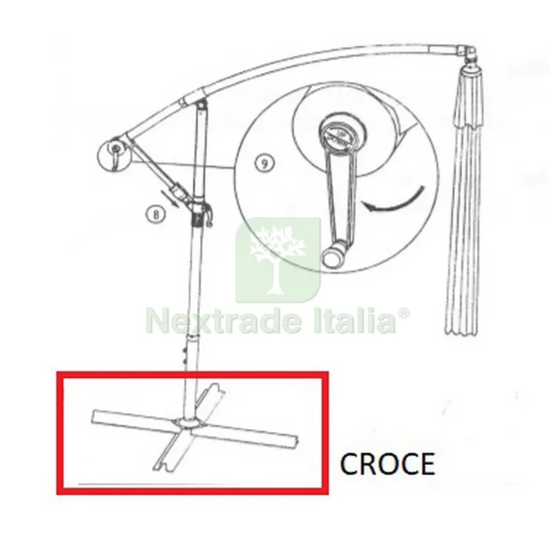 Croce x Ombrellone Acciaio Decentrato Flyn — Tempo libero outdoor — rif. FERX.602817 Croce x Ombrellone Acciaio Decentrato Flyn — Tempo libero outdoor — rif. FERX.602817