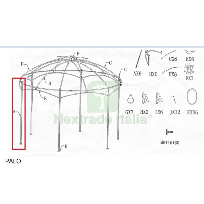 Palo(a) per Gazebo Gotic Esagonale — Gazebo e strutture giardino — rif. FERX.602822 Palo(a) per Gazebo Gotic Esagonale — Gazebo e strutture giardino — rif. FERX.602822