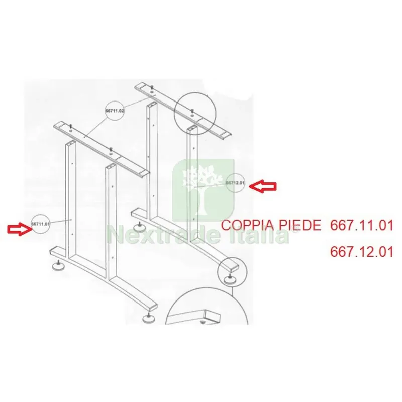 Coppia Piede Kit Scrivania Prima — Arredo — rif. FERX.602831 Coppia Piede Kit Scrivania Prima — Arredo — rif. FERX.602831