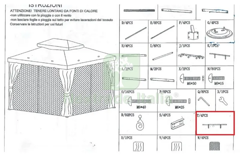 Particolare T x Gazebo Adventure Magnum 3,6X4,8 — Gazebo e strutture giardino — rif. FERX.602834 Particolare T x Gazebo Adventure Magnum 3,6X4,8 — Gazebo e strutture giardino — rif. FERX.602834