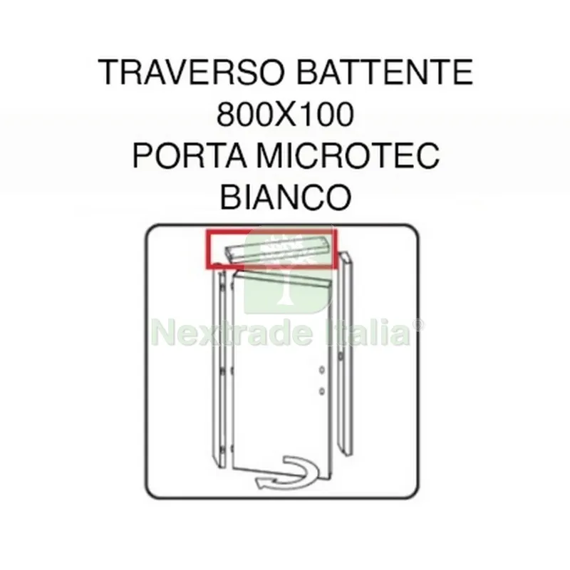 Traverso Battente 800X100 Porta Microtec Bianco — Attrezzi da giardino — rif. FERX.602870 Traverso Battente 800X100 Porta Microtec Bianco — Attrezzi da giardino — rif. FERX.602870