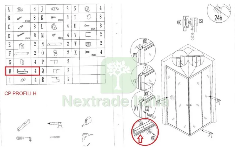 CP Profili H x Box Doccia Cristallo Trasparente MM.4 CM.80X80 IGLO4 — Accessori bagno — rif. FERX.602885 CP Profili H x Box Doccia Cristallo Trasparente MM.4 CM.80X80 IGLO4 — Accessori bagno — rif. FERX.602885