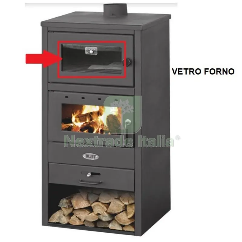 Vetro Forno x Stufa a Legna con Forno MOD. Blist BR — Stufe e camini — rif. FERX.602941 Vetro Forno x Stufa a Legna con Forno MOD. Blist BR — Stufe e camini — rif. FERX.602941