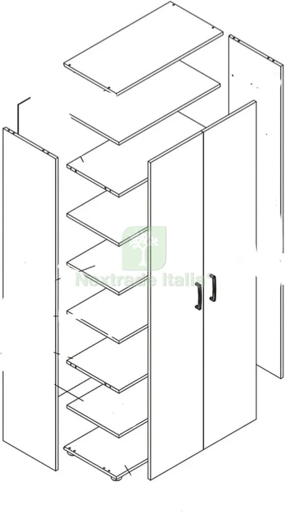 Anta G x Kit Armadio/Scarpiera 2ANTE CM.70X36X181H Rovere Scuro — Arredo — rif. FERX.603005 — foto 2 Anta G x Kit Armadio/Scarpiera 2ANTE CM.70X36X181H Rovere Scuro — Arredo — rif. FERX.603005 — foto 2