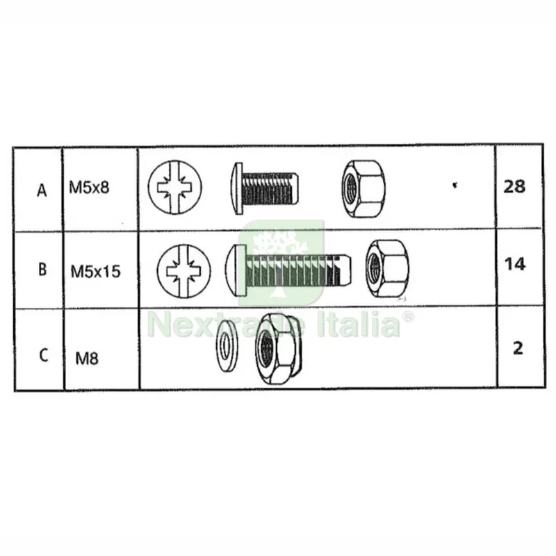 Viti Montaggio x Barbecue MOD.XZ02D — Tempo libero outdoor — rif. FERX.603013 Viti Montaggio x Barbecue MOD.XZ02D — Tempo libero outdoor — rif. FERX.603013
