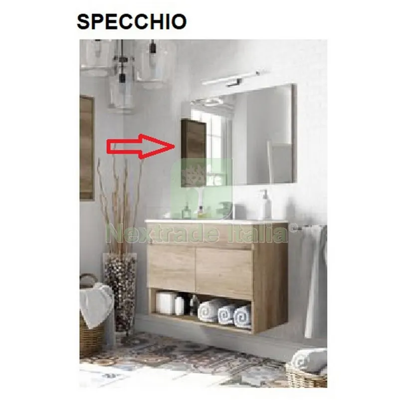 Specchio x Kit Mobile Bagno Dakota 2ANTE CM.80X45X64H Rovere — Accessori bagno — rif. FERX.603027 Specchio x Kit Mobile Bagno Dakota 2ANTE CM.80X45X64H Rovere — Accessori bagno — rif. FERX.603027