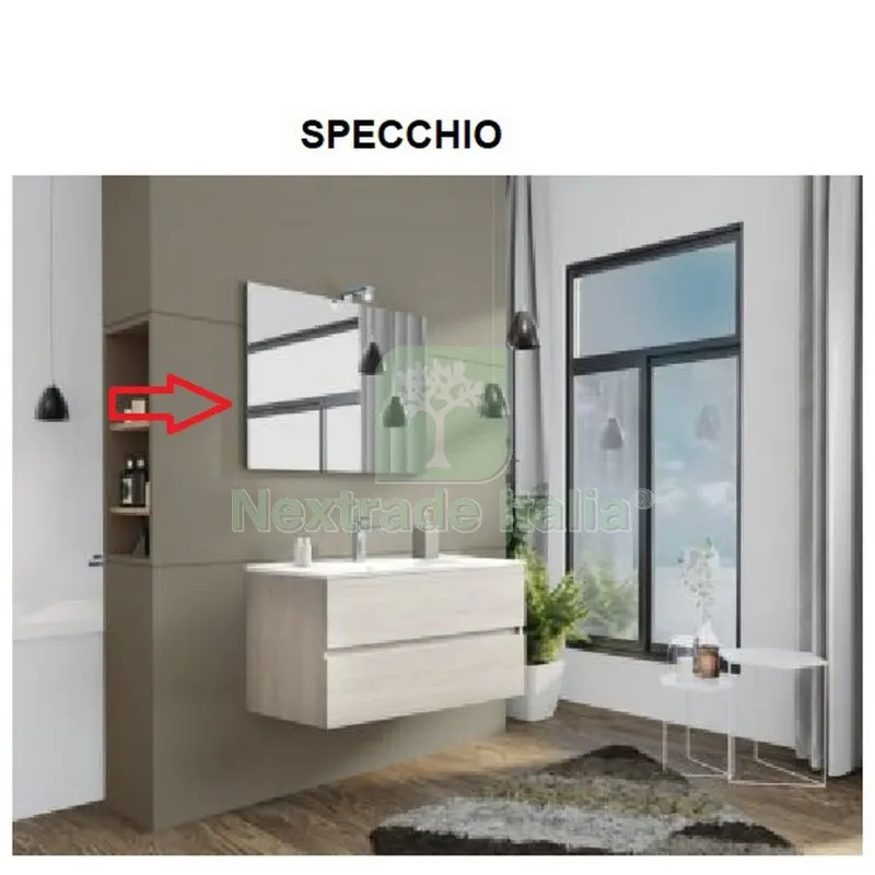 Specchio x Mobile Bagno NEW Splash CM.105 Rovere Grigio — Accessori bagno — rif. FERX.603029 Specchio x Mobile Bagno NEW Splash CM.105 Rovere Grigio — Accessori bagno — rif. FERX.603029