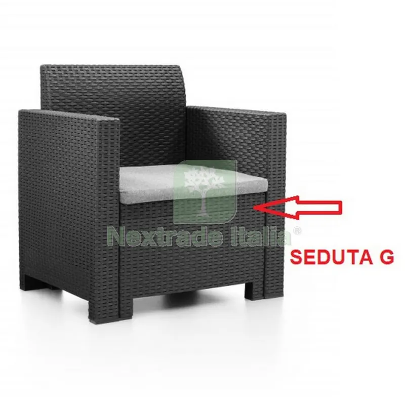 Seduta G x Salotto Resina 4PZ.CON CUSCINO.NEBRASKA 2 Marrone — Casalinghi e organizzazione — rif. FERX.603050