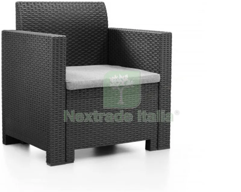 Seduta G x Salotto Resina 4PZ.CON CUSCINO.NEBRASKA 2 Marrone — Casalinghi e organizzazione — rif. FERX.603050 — foto 2