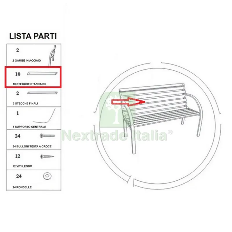 Stecca Standar x Panchina Viale — Tempo libero outdoor — rif. FERX.603082
