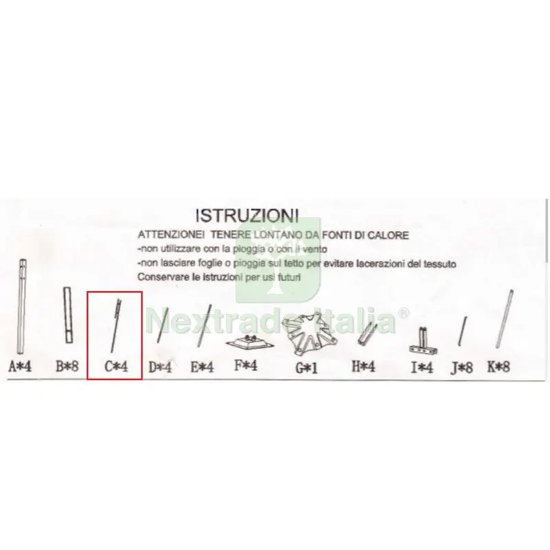 Particolare C per Gazebo in Acciaio Smeralda MT.3X3 — Gazebo e strutture giardino — rif. FERX.603089