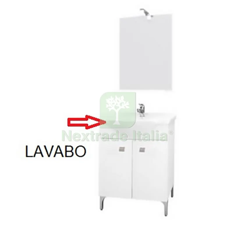 Lavabo per Mobile Bagno Bianco Desy CM.57 — Accessori bagno — rif. FERX.603174 Lavabo per Mobile Bagno Bianco Desy CM.57 — Accessori bagno — rif. FERX.603174