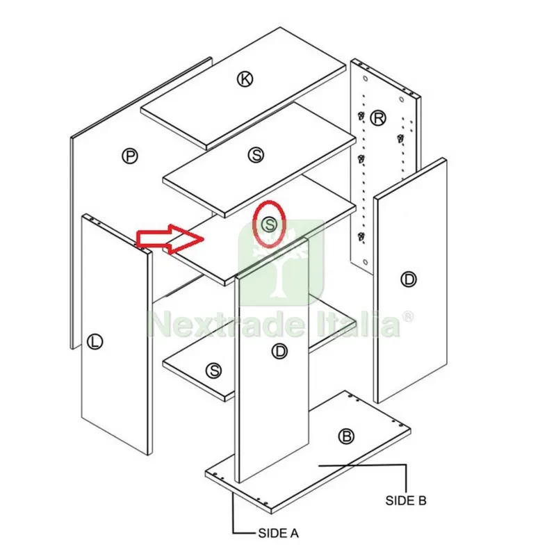 Mensola per Kit Mobile 2 Ante 68X95X34 CM Bianco .K083 — Arredo — rif. FERX.603274 Mensola per Kit Mobile 2 Ante 68X95X34 CM Bianco .K083 — Arredo — rif. FERX.603274