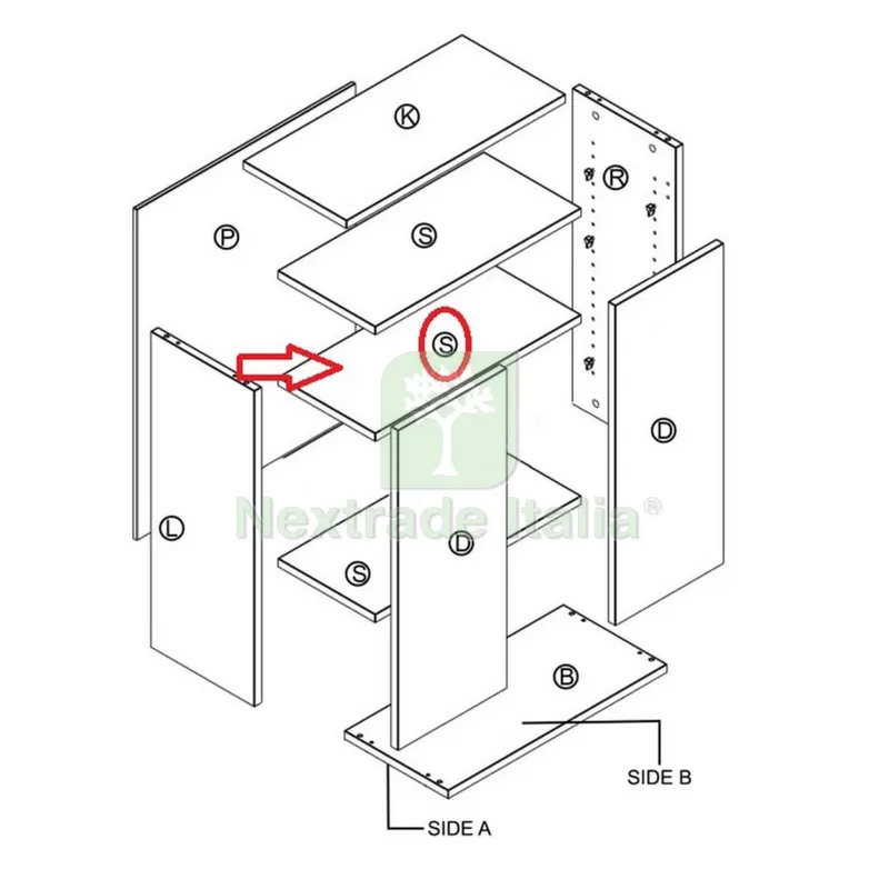 Mensola per Kit Mobile 2 Ante 68XH.95X34 CM Rovere K105 — Arredo — rif. FERX.603278 Mensola per Kit Mobile 2 Ante 68XH.95X34 CM Rovere K105 — Arredo — rif. FERX.603278