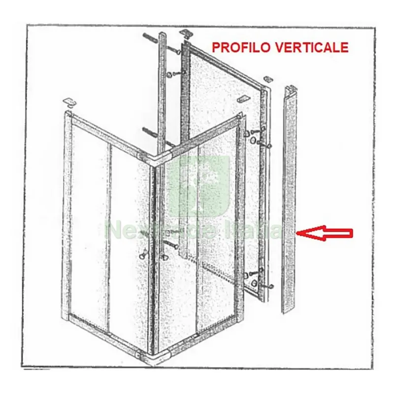 PROFILO VERTICALE PER PARETE FISSA CRISTALLO TRASPARENTE SERIGRAFATO MM.6CM.74/80 LUSSO — Cristalleria e tavola — rif. FERX.603302 PROFILO VERTICALE PER PARETE FISSA CRISTALLO TRASPARENTE SERIGRAFATO MM.6CM.74/80 LUSSO — Cristalleria e tavola — rif. FERX.603302