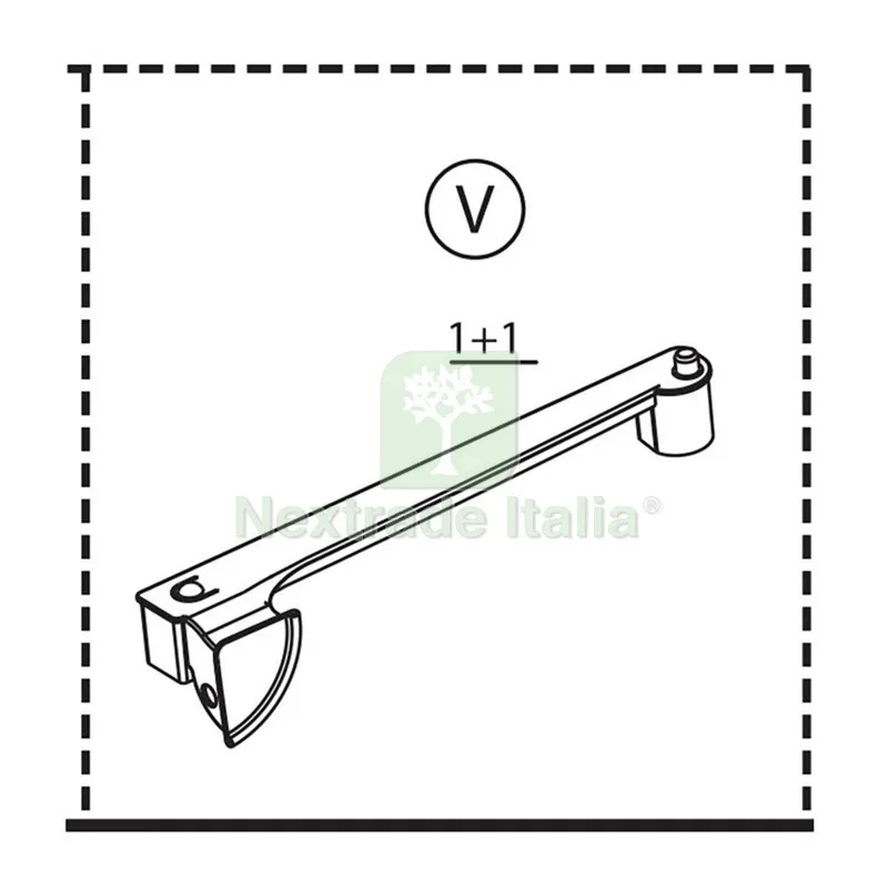 Coppia Maniglie V 1+1 per Armadio Rattan T/P Antracite — Maniglie e pomelli — rif. FERX.603306