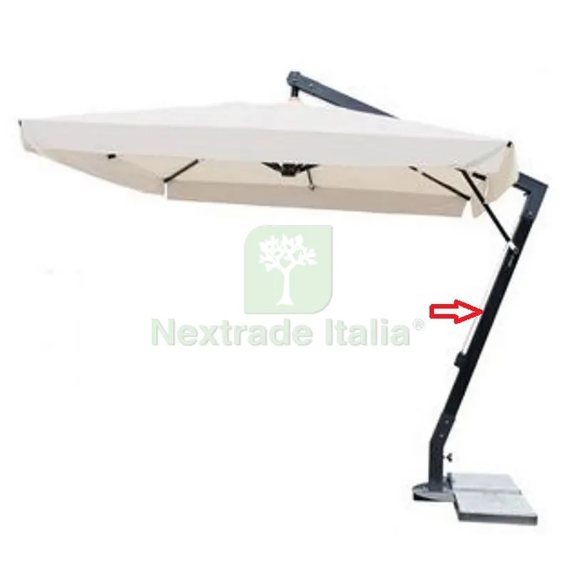 Palo Inferiore per Ombrellone Decorato Palo Alluminio Nero 93X93 3X4 MT — Tempo libero outdoor — rif. FERX.603373