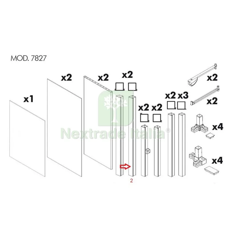 Montante NR.2 per Kit Coprilavatrice Resina — Accessori bagno — rif. FERX.603445