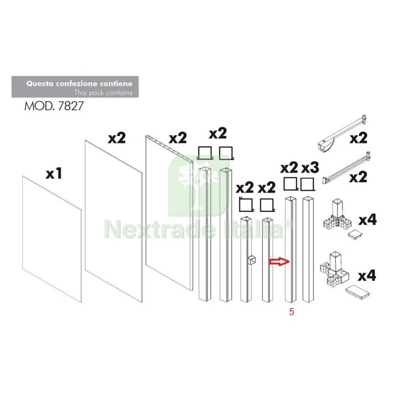 Montante NR.5 per Kit Coprilavatrice Resina — Accessori bagno — rif. FERX.603448