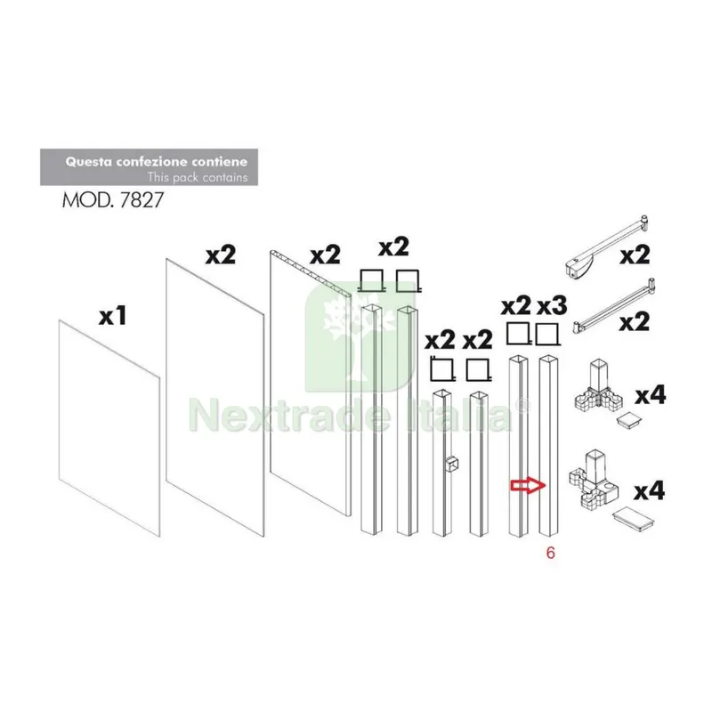 Montante NR.6 per Kit Coprilavatrice Resina — Accessori bagno — rif. FERX.603449