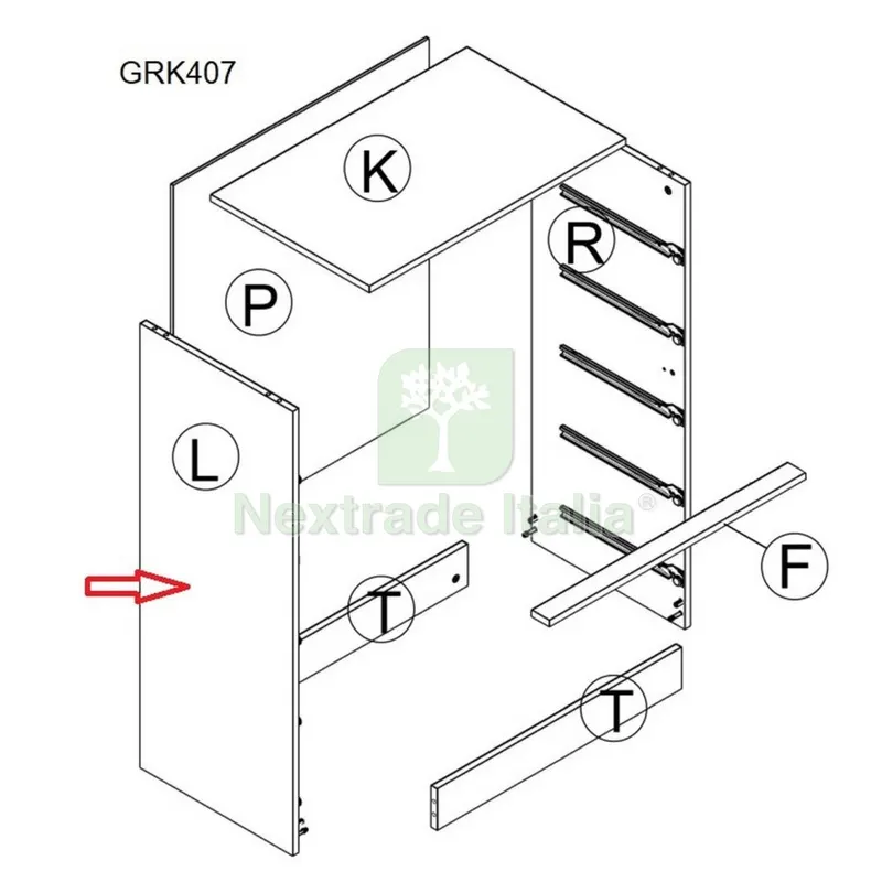 Fianco L GRK407 Kit Cassettiera 5 Cassetti 80X111X45 CM Cemento CH.K4298 — Arredo — rif. FERX.603492 Fianco L GRK407 Kit Cassettiera 5 Cassetti 80X111X45 CM Cemento CH.K4298 — Arredo — rif. FERX.603492