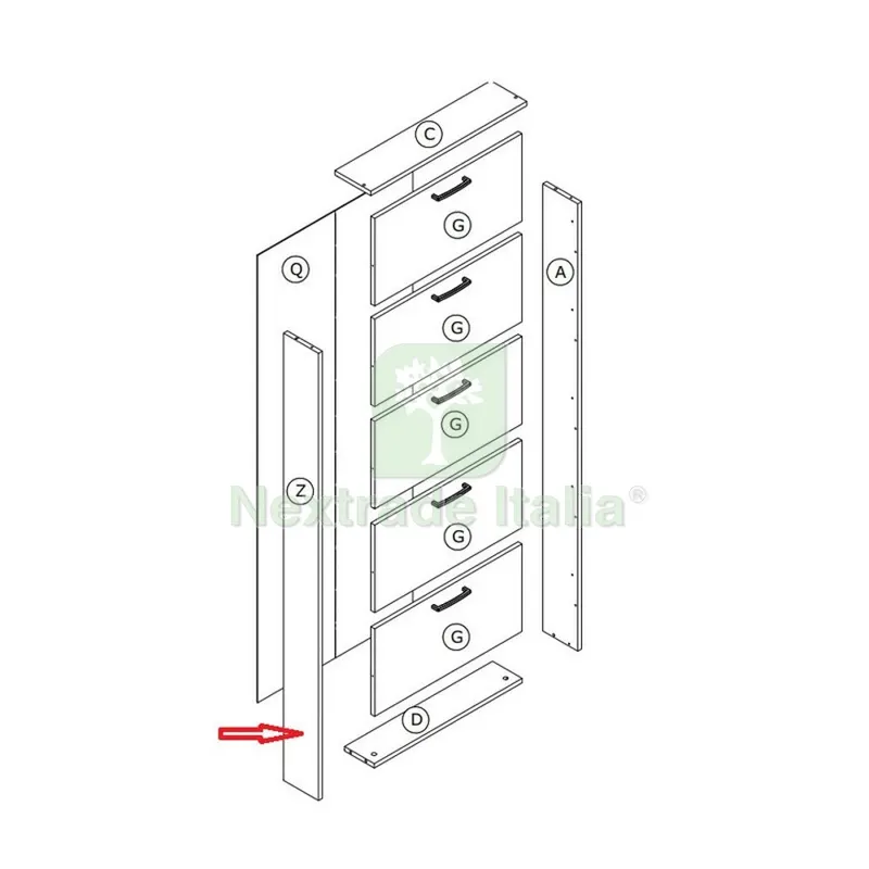 ZZ-Fianco Z x Kit Scarpiera 5R CM.65X15X164H Rovere SC. — Arredo — rif. FERX.603631 ZZ-Fianco Z x Kit Scarpiera 5R CM.65X15X164H Rovere SC. — Arredo — rif. FERX.603631