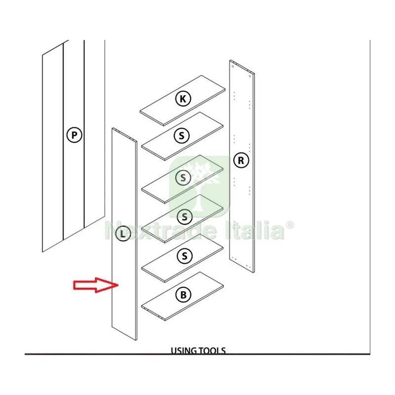 ZZ-L-Fianco x Kit Libreria 4 Ripiani Rovere GRI. CM.L65XH183XD25 — Arredo — rif. FERX.603704 ZZ-L-Fianco x Kit Libreria 4 Ripiani Rovere GRI. CM.L65XH183XD25 — Arredo — rif. FERX.603704