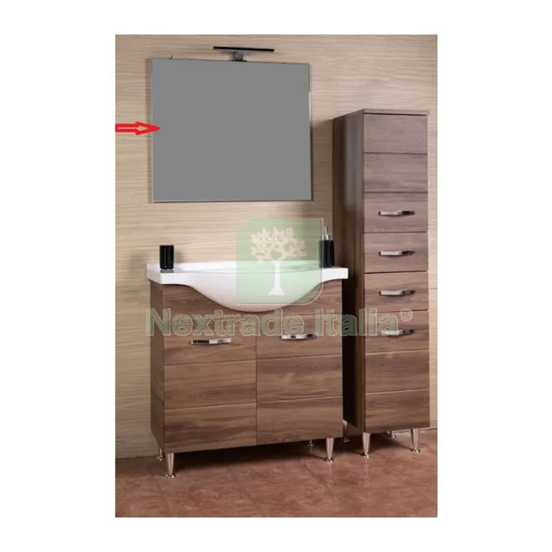 ZZ-Specchio x Mobile Bagno Antonella 2 Ante + 3 Cassetti 105 Noce — Accessori bagno — rif. FERX.603781 ZZ-Specchio x Mobile Bagno Antonella 2 Ante + 3 Cassetti 105 Noce — Accessori bagno — rif. FERX.603781