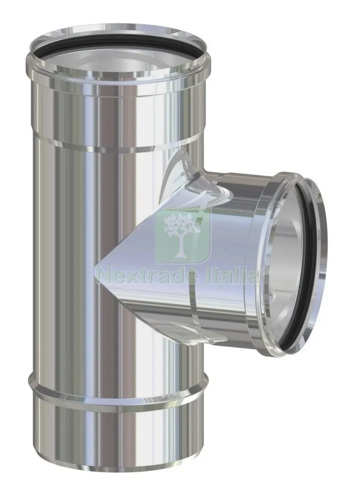2PZ RACCORDO A T INOX X PELLET CM.8 FFM — Tubi e raccordi — rif. FERX.6039