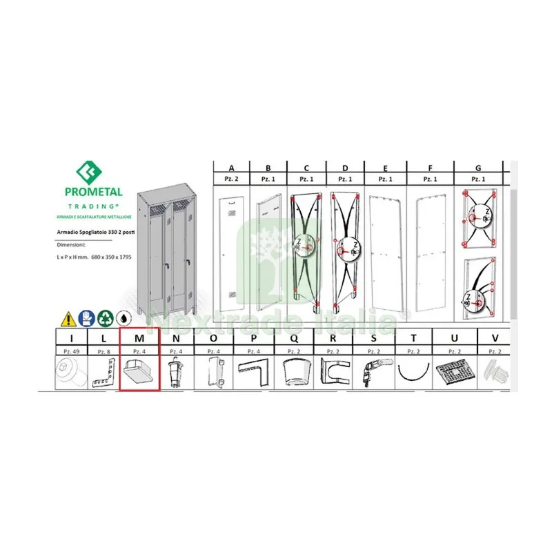R Piedino M x Armadio Spogliatoio a 2 Posti in Kit C/Serratura — Serrature e cilindri — rif. FERX.603981 R Piedino M x Armadio Spogliatoio a 2 Posti in Kit C/Serratura — Serrature e cilindri — rif. FERX.603981