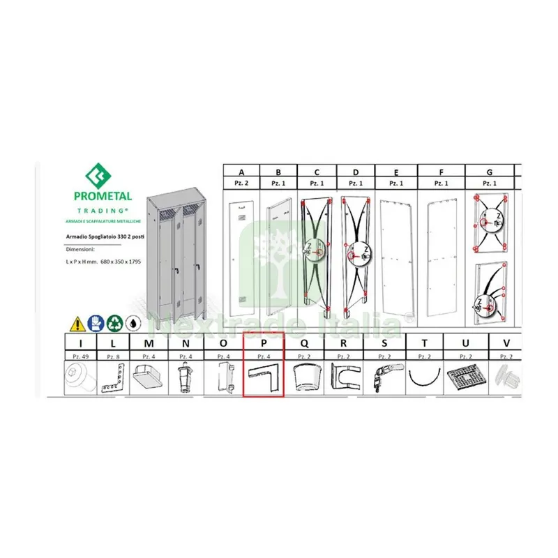 R Particolare (PX4 )xarmadio Spogliatoio a 2 Posti in Kit C/Serratura — Serrature e cilindri — rif. FERX.603983 R Particolare (PX4 )xarmadio Spogliatoio a 2 Posti in Kit C/Serratura — Serrature e cilindri — rif. FERX.603983