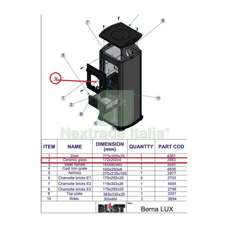 R VETRO (2965)X STUFA LEGNA 5.0 KW BERNA LUX — Pompe — rif. FERX.604081 R VETRO (2965)X STUFA LEGNA 5.0 KW BERNA LUX — Pompe — rif. FERX.604081