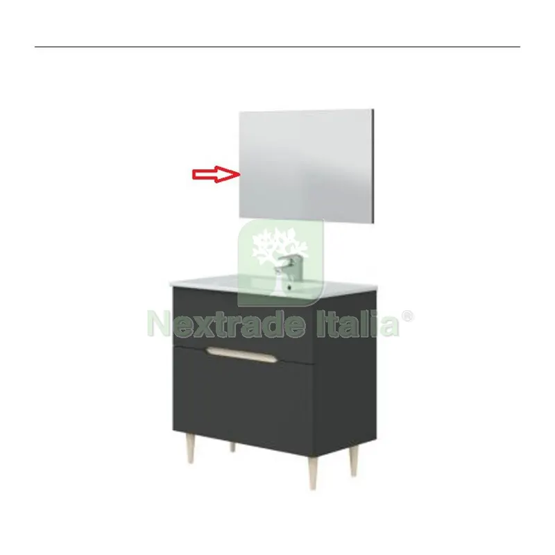 R Specchio x Kit Mobile Bagno Denver 80 Antracite Rovere — Accessori bagno — rif. FERX.604088