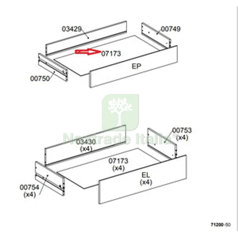 R Fondo Cassetto 07173 x Kit Cassettiera 5C Nova 77X40X107 Bianca — Arredo — rif. FERX.605033 R Fondo Cassetto 07173 x Kit Cassettiera 5C Nova 77X40X107 Bianca — Arredo — rif. FERX.605033