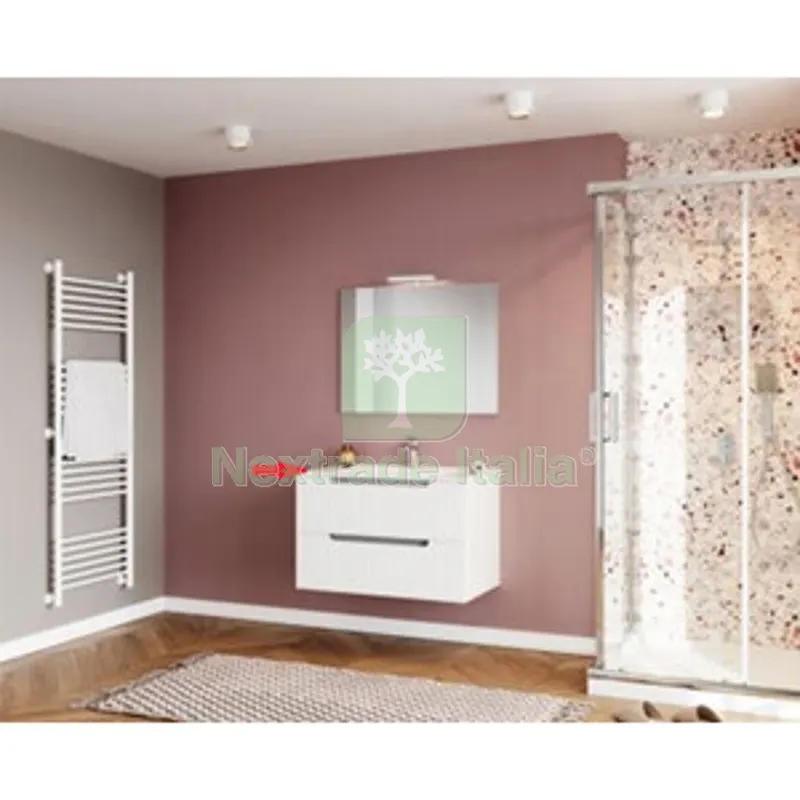 R Lavabo x Mobile Bagno Ibiza 80 Sospeso 2 Cassetti Bianco — Accessori bagno — rif. FERX.605139 R Lavabo x Mobile Bagno Ibiza 80 Sospeso 2 Cassetti Bianco — Accessori bagno — rif. FERX.605139