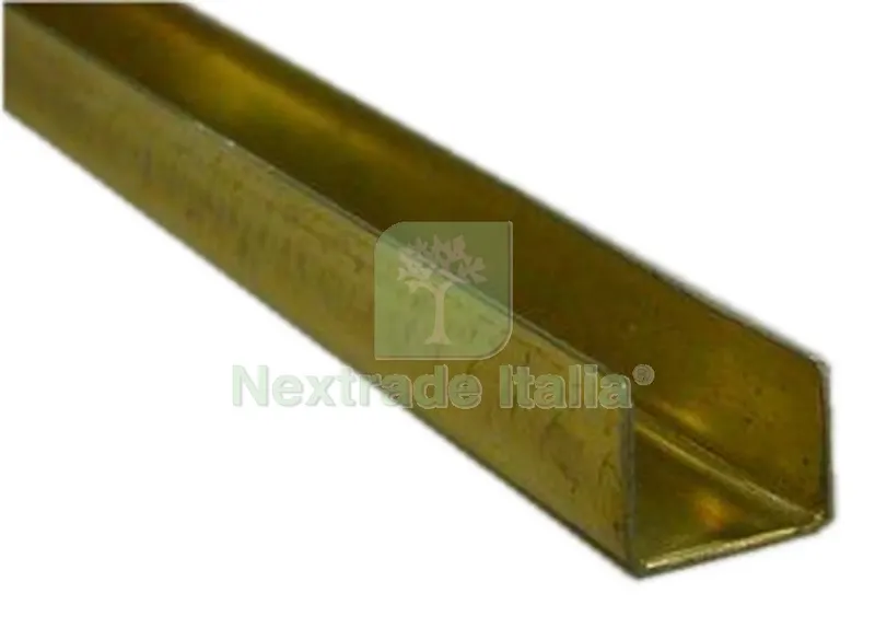Omge Canalino in Acciaio Ottonato MM.10,5X9 ART. 207 ML.2 — Ferramenta per legno e mobili — rif. FERX.6148 Omge Canalino in Acciaio Ottonato MM.10,5X9 ART. 207 ML.2 — Ferramenta per legno e mobili — rif. FERX.6148