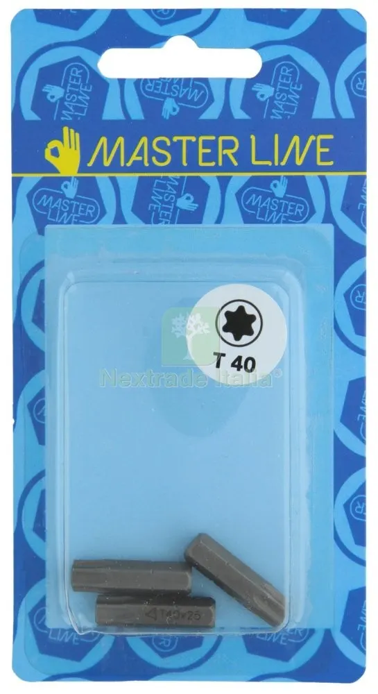 5BLISTER BLISTER INSERTI TORX MM. 25 GR.T30 M.8,0 (PEZZI 3) — Inserti e bit per avvitatori — rif. FERX.61806