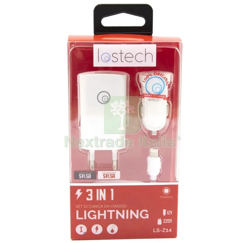 Set 3 in 1 Lightning con Caricatore da PARETE+ da AUTO+CAVO CM.100 — Tubi e raccordi — rif. FERX.61839 Set 3 in 1 Lightning con Caricatore da PARETE+ da AUTO+CAVO CM.100 — Tubi e raccordi — rif. FERX.61839