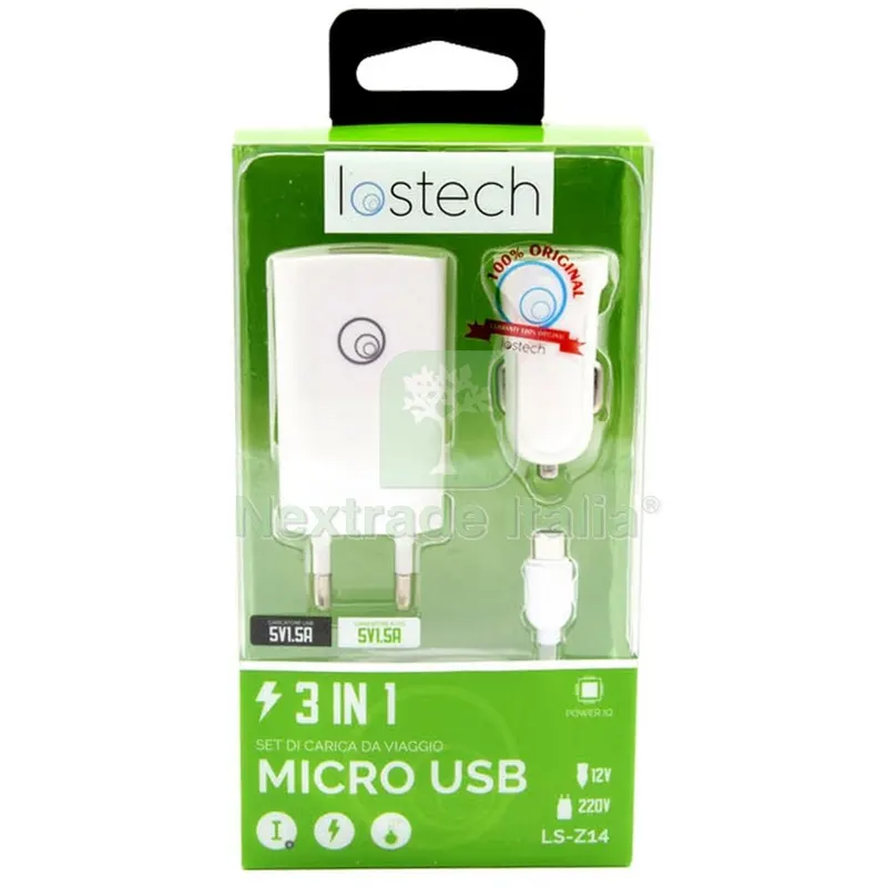 SET 3 IN 1 MICRO USB CON CARICATORE DA PARETE+DA AUTO+ CAVO CM.100 — Tubi e raccordi — rif. FERX.6211 SET 3 IN 1 MICRO USB CON CARICATORE DA PARETE+DA AUTO+ CAVO CM.100 — Tubi e raccordi — rif. FERX.6211