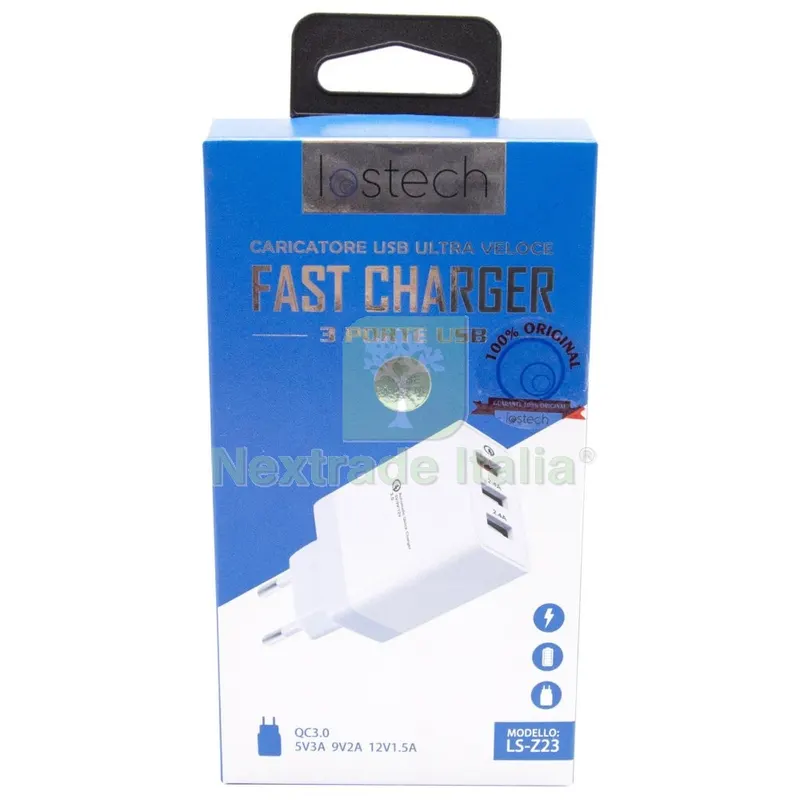 Caricatore Quick Charger 3.0 da 3 USB — Caricabatterie e alimentatori — rif. FERX.62414 Caricatore Quick Charger 3.0 da 3 USB — Caricabatterie e alimentatori — rif. FERX.62414
