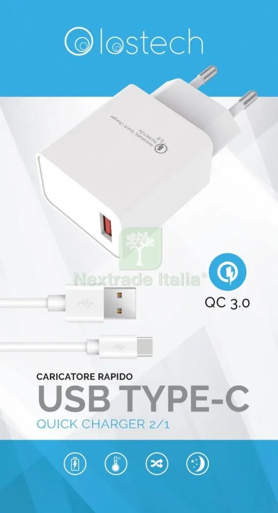 Set 2 in 1 Carica da 3 Ante con 1 USB + Cavo CM.100 Type C — Cavi e fili — rif. FERX.62892 Set 2 in 1 Carica da 3 Ante con 1 USB + Cavo CM.100 Type C — Cavi e fili — rif. FERX.62892