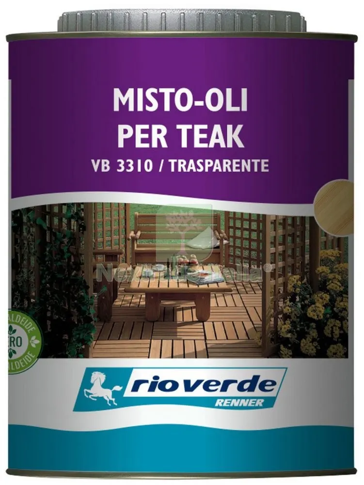 6PZ RIOVERDE VB 3310 OLIO PER TEAK TRASPARENTE 0,750 — Misurazione e taglio manuale — rif. FERX.6339 6PZ RIOVERDE VB 3310 OLIO PER TEAK TRASPARENTE 0,750 — Misurazione e taglio manuale — rif. FERX.6339